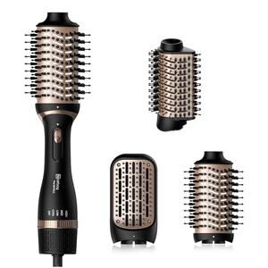 NICEBAY Hair Dryer Brush Hot Tools Blow Dryer Straightening Curling - BLACK/GOLD